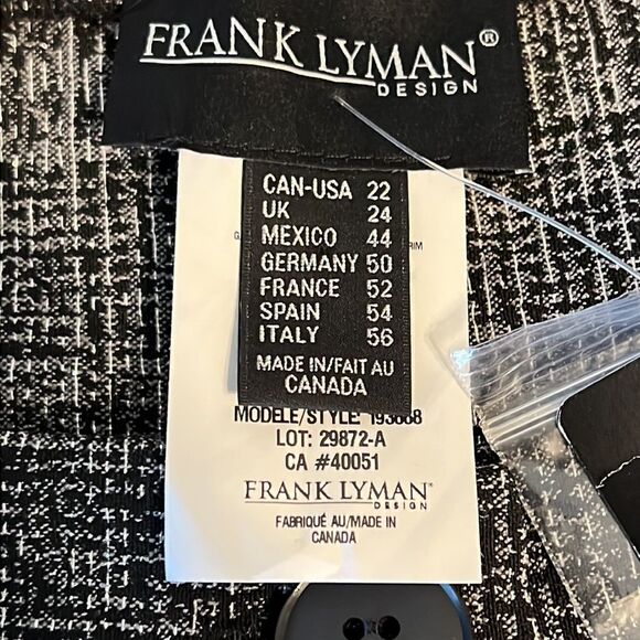 Frank Lyman Black, Grey ,Silver Straight Leg Pants Size 22 NWT - Picture 14 of 14